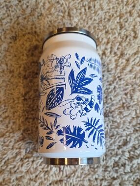 Stitch Tropical Print Stainless Drink Can - White/Blue